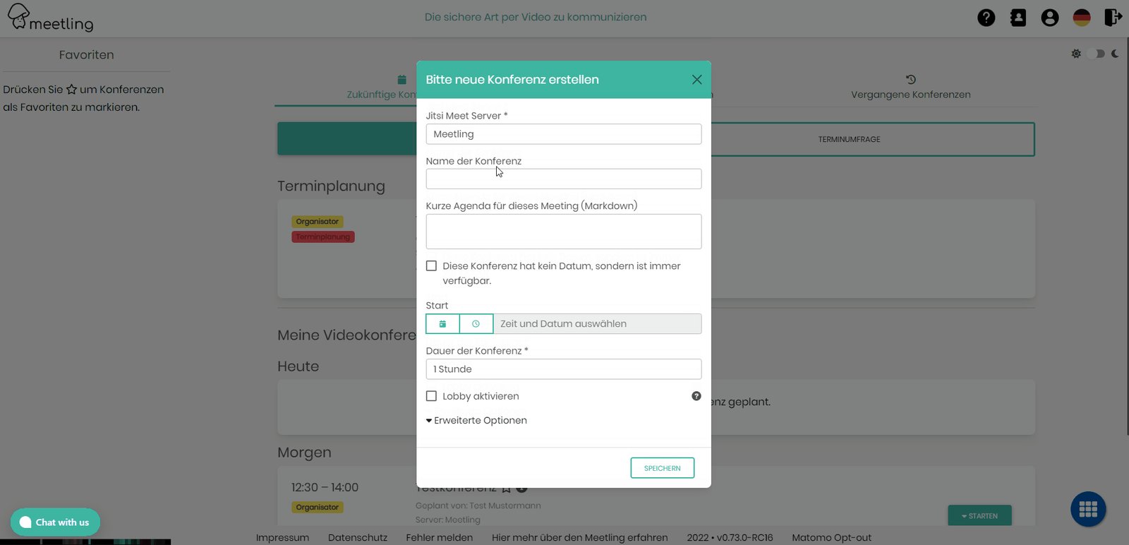 Wie stellt man eine Videokonferenz dauerhaft zur Verfügung?